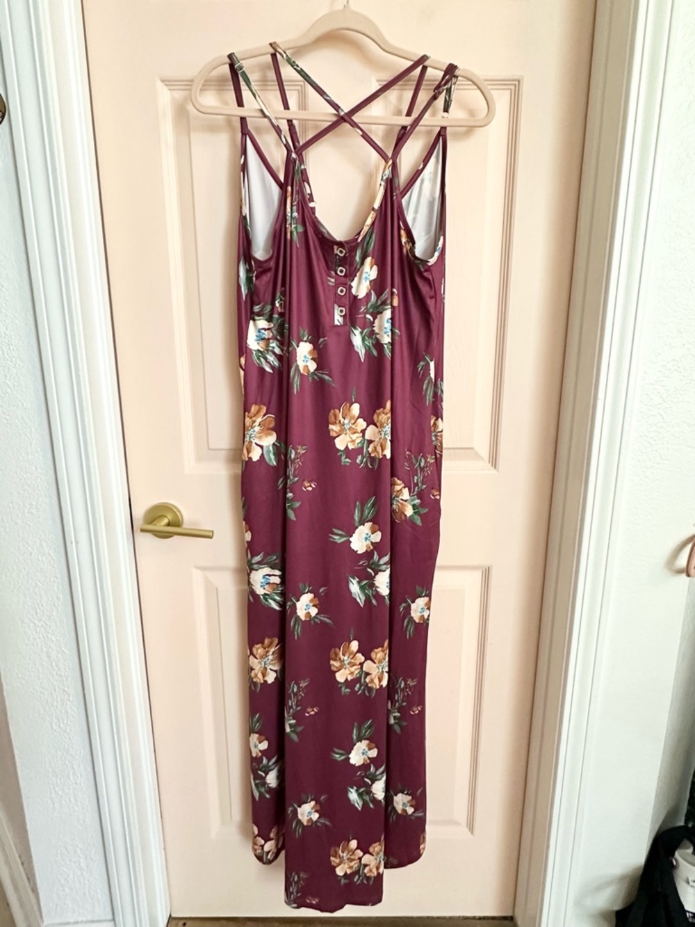 Purple floral maxi dress